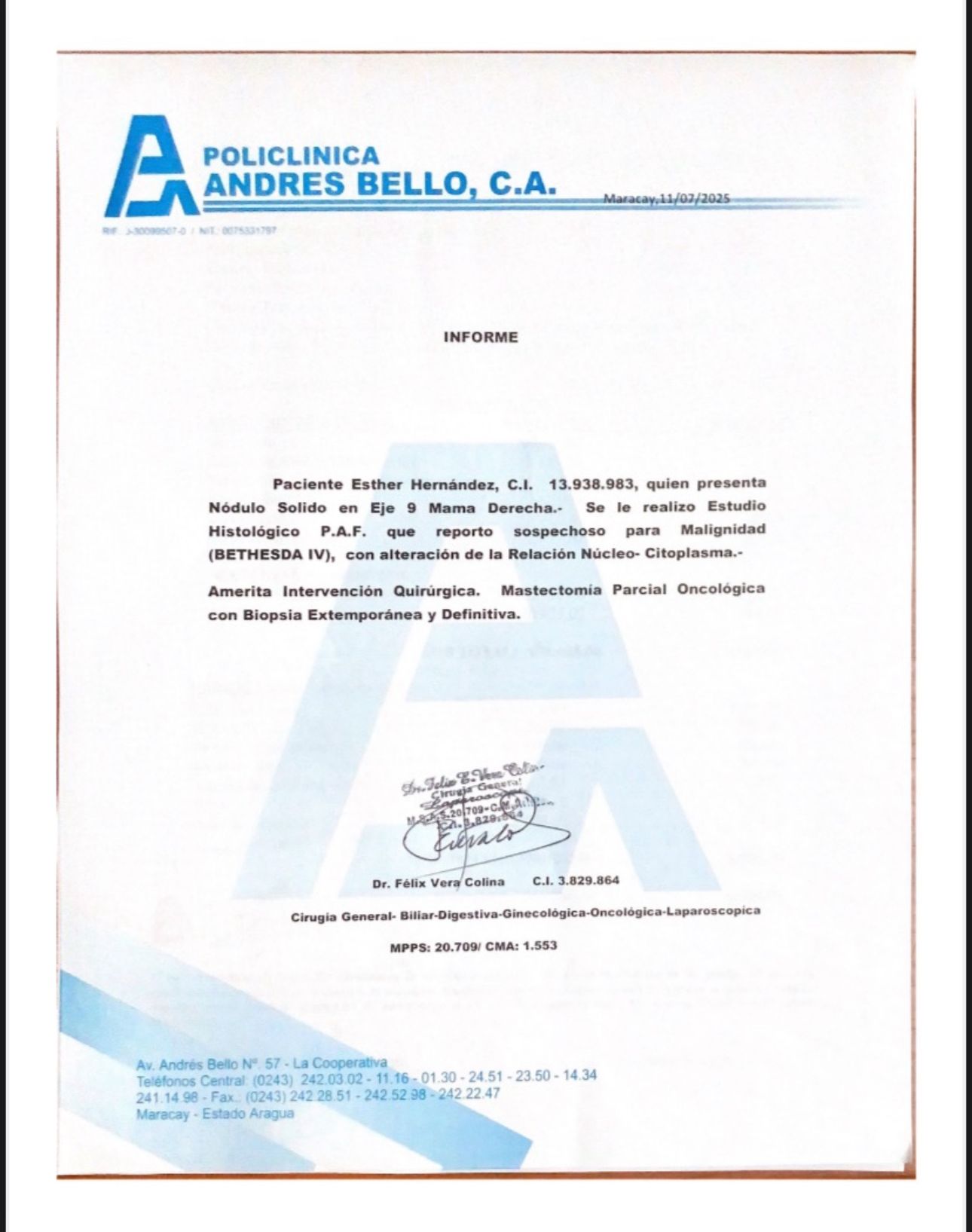 Esther en el hospital